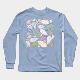 Assorted sof pastel colors leaves botanical collection Long Sleeve T-Shirt